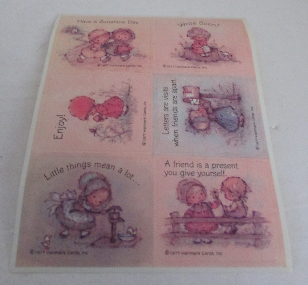 VINTAGE 1977 Hallmark Mary Hamilton Girls Friendship Stickers (1 SHEET)