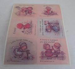 VINTAGE 1977 Hallmark Mary Hamilton Girls Friendship Stickers (1 SHEET)