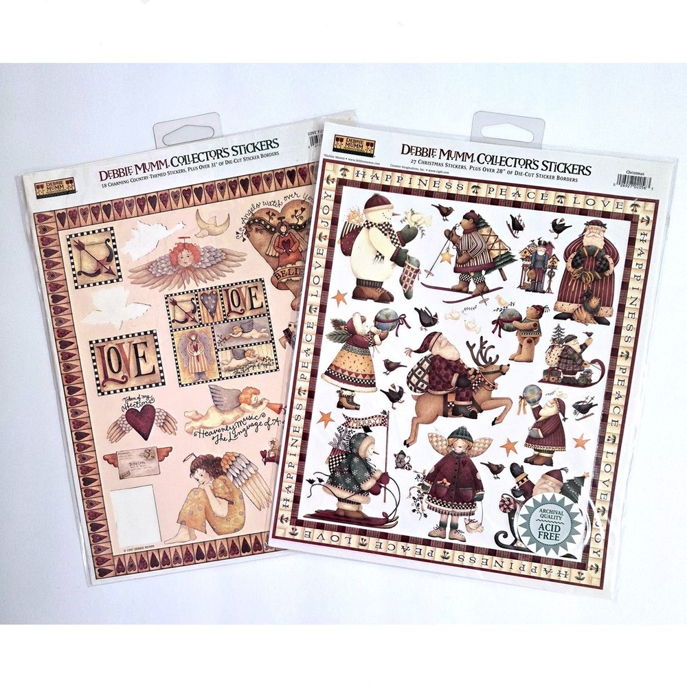 Creative Imaginations Debbie Mumm Collector’s 8×10 Sticker Sheets~Christmas +