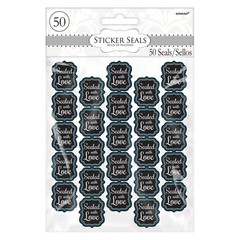 Sealed With Love Sticker Seals Chalkboard Style Wedding or Baby Party 50 Count