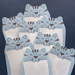 Vintage 80s Note Stationary Paper Sheets Feeling Blue 1983 Cat Sweet Message Lot