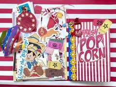 Pinocchio Circus junk journal & ephemera lot With Trinkets