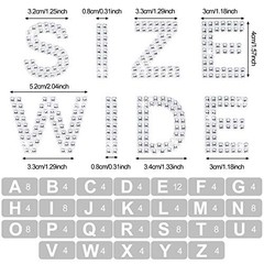Zonon 136 Pieces Rhinestone Iron-on Letter Large Glitter Bling Small, Silver