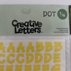 2 Making Memories 7/16” Dot Yellow Funky Lime Creative Letters Alphabet Stickers