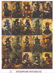 STEAMPUNK WITCHES #2 – COMPLETE SHEET OF 20 STICKERS