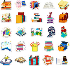 100 Pcs Book Stickers Bulk, Reading Sticker for Water Bottles, Library Stickers,