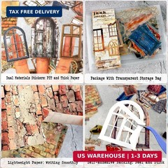 Diuhofart Vintage Scrapbooking Kit, 90 Sheets Garden Theme, Scrapbook Stickers a