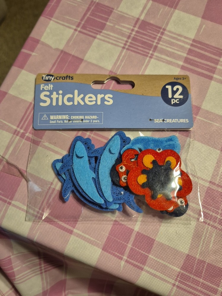 Tiny Crafts Felt Stickers Sea Creatures Ocean Life 12 Pc