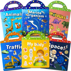 Reusable Sticker Books for Toddlers 1-3, Puffy Stickers for Ages 2-4 (3 Set)