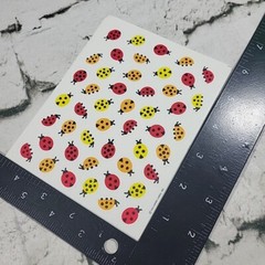 Vintage Hallmark Stickers Lady Bugs in Red Yellow Orange lot of 4 Sheets