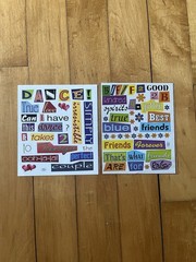 Vtg Ransom Note Stickers, Words, 1990s, Scrapbook, Set