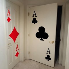 4 Sets Casino Theme Poker Stickers – Large Playing Card Decals for Party Decor