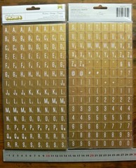 RECTANGLE Letters Black n White,Gold n WhiteSticker 20-26mmH&16-18mmW Choice L4R