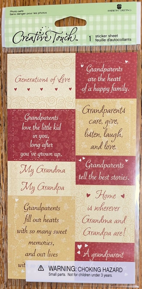 CREATIVE TOUCH Grandparents Are💜 The Family Grandma Grandpa Love Laugh Stickers