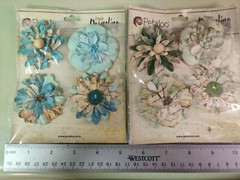 Lot 6 pkg Petaloo Premier Textured Elements Floral Large Flowers over 2″ #40