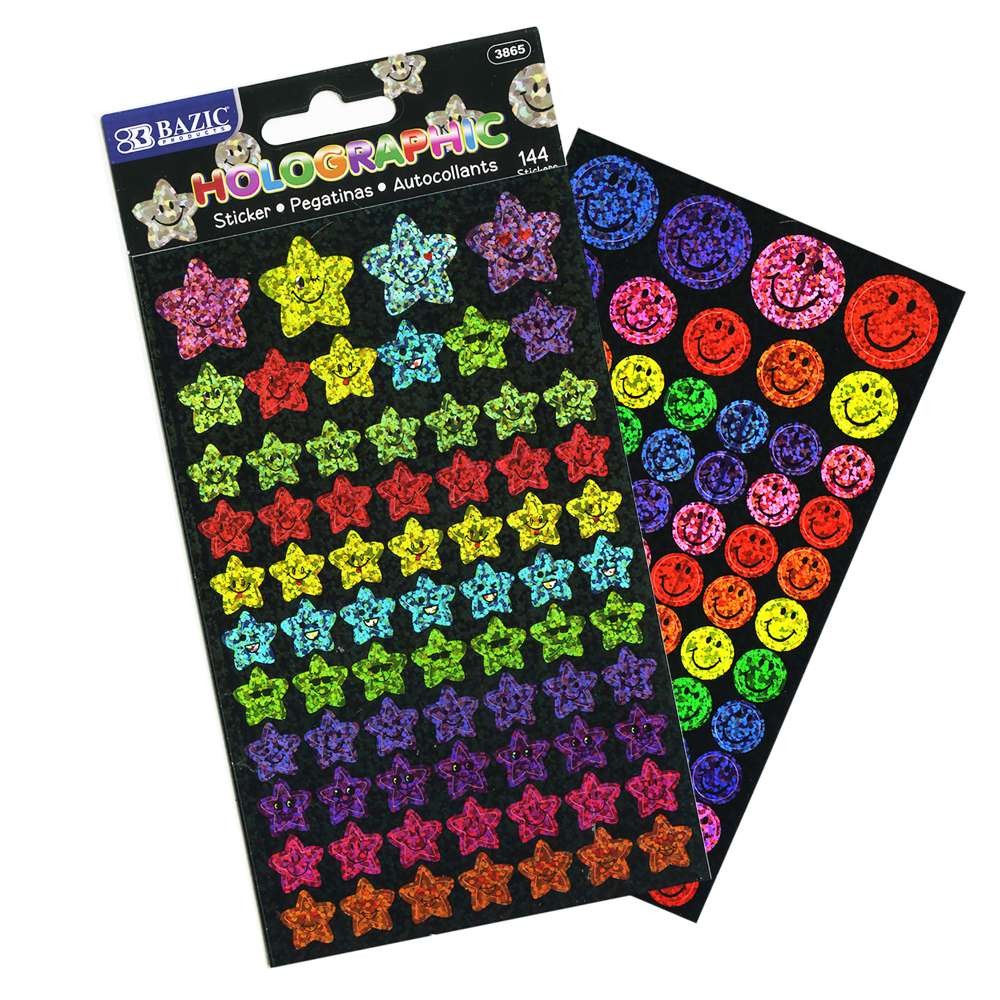 BAZIC Holographic Reward Sticker (144/Pack), pack of 24
