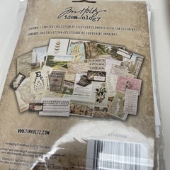 Tim Holtz Idea-ology Layers Remnants 33pc & Ephemera Keepsakes 95pc, Lot of 2