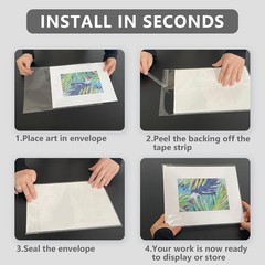 High-Quality Acid-Free Crystal Clear Bags for Preserving 9×12 Art & Prints