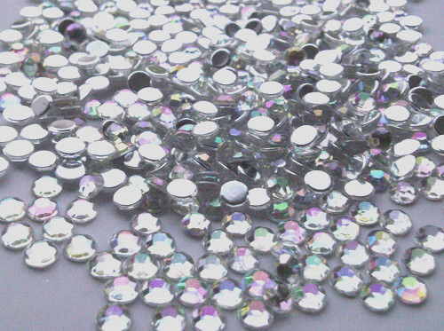 CraftbuddyUS 500pcs 4mm AB Clear Flat Back Diamante Crystal Rhinestone Gems
