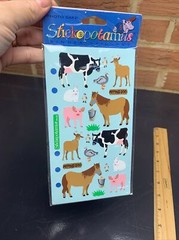Farm Animal Petting Zoo stickers Stickopotamus Lot of 6 Sealed Vtg cows pigs