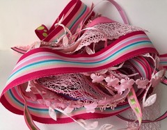 Scrapbooking Crafts May Arts Grab Bag Ribbon All Sizes Colors Patterns – Pink