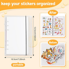 Reusable Sticker Book 100 Sheets A6 Size Collecting Album with Tweezer & Spatula