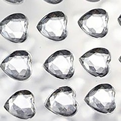 6mm Crystal Heart Stick On Gems – 250 PCS