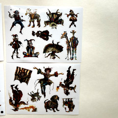 Fantasy Circus Stickers 4 Sheets Vintage Style Junk Journal Collage