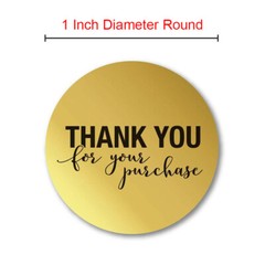 Roll of 500 1″ Thank You for Your Purchase Stickers Gold Round Sealing Labels