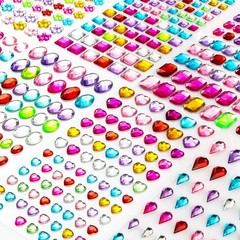 Gem Stickers for Crafts – 1200+ Self Adhesive Rhinestone Jewel Stickers in As…