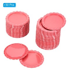 50Pcs 1″ Flat Decorative Bottle Caps Craft Bottle Pendant Trays Dark Pink