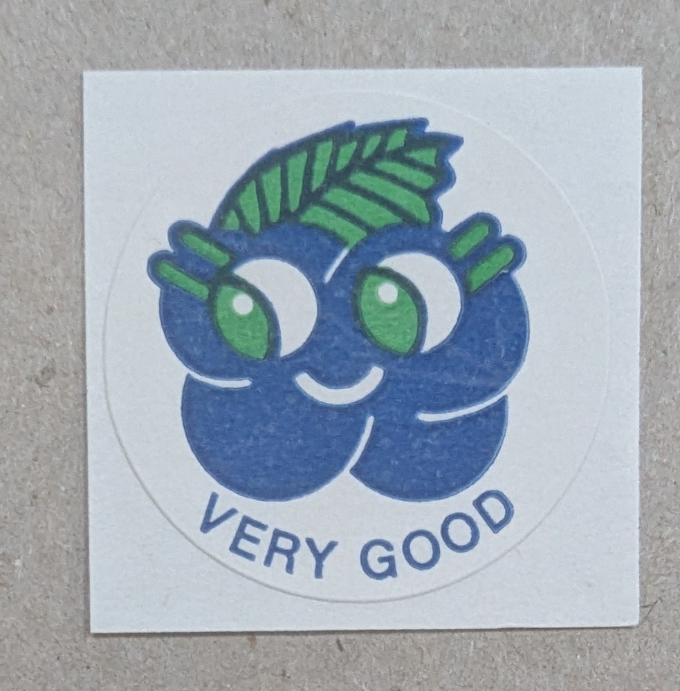 Vintage Matte CTP 77 1977 BLUEBERRY Scratch & Sniff Sticker FLAWED