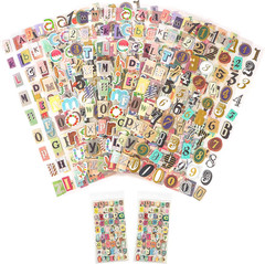 694Pcs Vintage Alphabet & Number Stickers for Scrapbooking and DIY Crafts