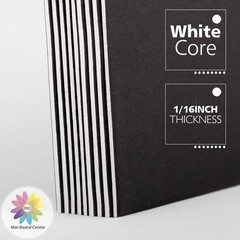 25 PCS 12×16 Inch Uncut Mat Boards Black W/ White Core For Frames Photos Art