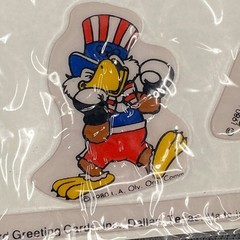 Vtg Drawing Board 3D Perk-Up Puffy Stickers 80s L.A. Olympics Uncle Sam Sports
