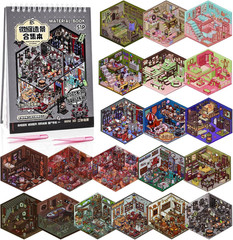 20 Sets 3D Sticker Scene, Make Your Own Sticker Scene Book, Stickers Scene for R