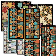 Graphic45 Banners and Flowers Cardstock Embellishments, Many OOP Graphic 45