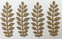 {4} *Garden Greens Vine Stem Foliage* Bare Leaves Chipboard Die Cuts – 4 1/4″
