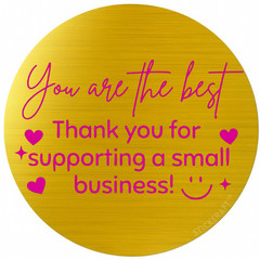 2” Round Thank You Sticker – 50 Stickers for Small Business Packaging