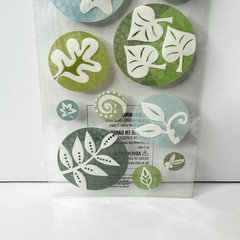 EK Success Sticko Vellum Dimensional Glitter Stickers Leaf Floral 10pc