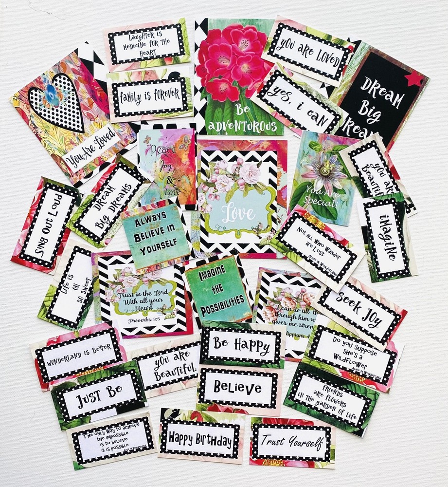 Words & Quotes for Scrapbook Pages Junk Journals Greeting Card 30 Quotes Kit #2W