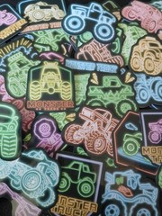 New Neon Monster Truck Stickers 15 Randomly Picked