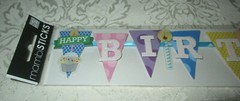 Mambi Sticks Happy Birthday 13″ Long Dimensional Sticker Border 1 Strip Piece