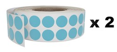 Royal Green Round Dot Sticker (11/16 Inch) Light Blue 17MM 2440 Labels on Rolls