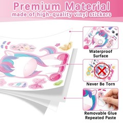 24 Sheets Make Your Own Unicorns Sticker, Unicorns Party Favors Face Stickers…