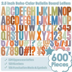 36 Sheets Letter Stickers, 600 Pcs Giant Font, Bulletin Board, Door Decoion