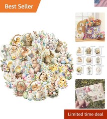 Easter Stickers Pack 100 pcs, Easter Eggs Bunny Rabbit Stickers for Kids Adul…