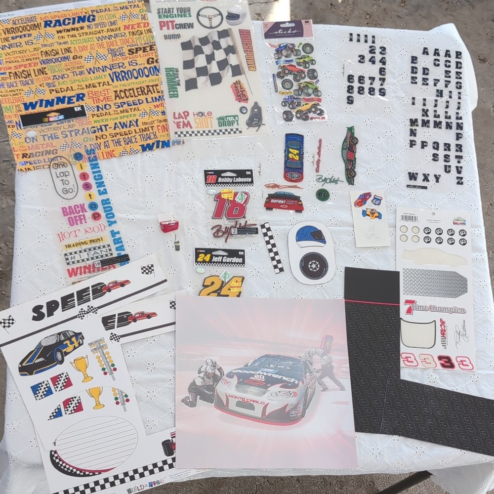 NASCAR 1:24 Racing Decal Lot 12 Sheets Matte Paper w/ Glitter Jeff Gordon