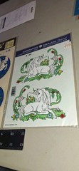 Vintage Stickers UNICORNS PEGASUS stained Glass Lot Of 3 Packages