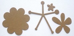 {3 Sets} DECORATIVE FLOWER – Bare Layered Unfinished Chipboard Die Cuts